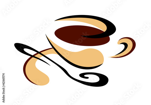Cup of freshly brewed espresso coffee