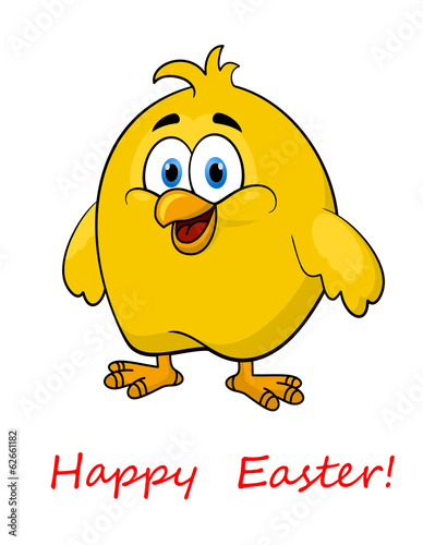 Happy cartoon Easter little chick