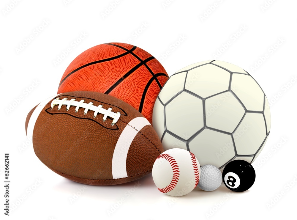 Sport Balls over White Sport Balls over White