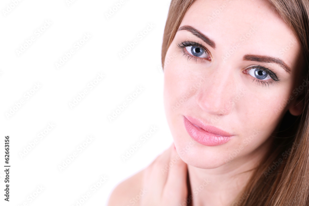 Obraz premium Portrait of pretty girl isolated on white
