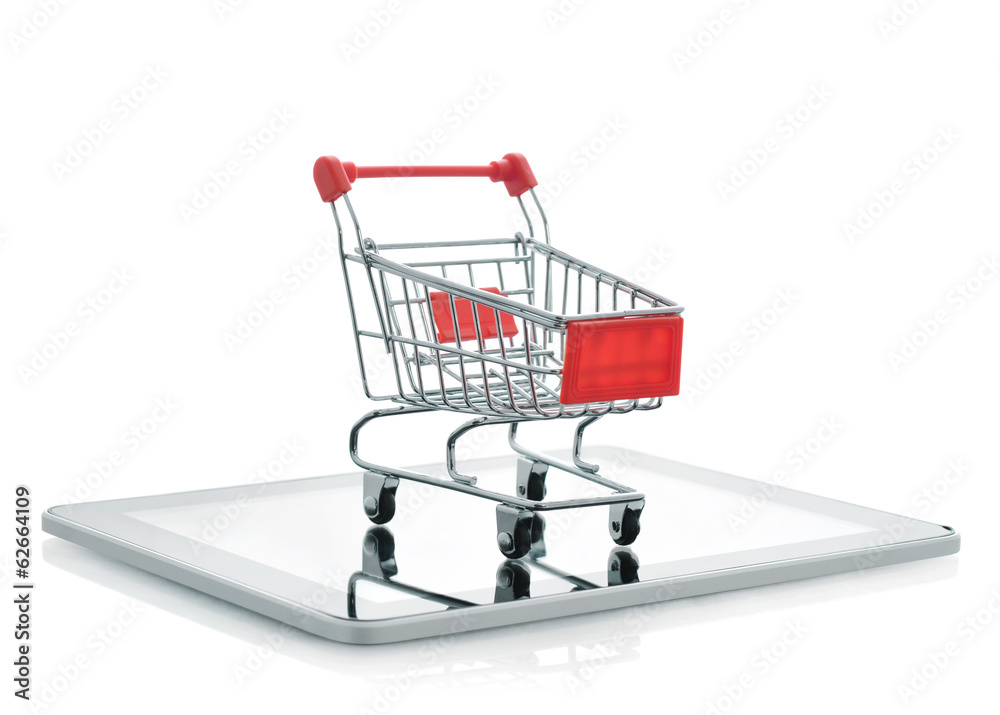 Shopping cart on tablet pc