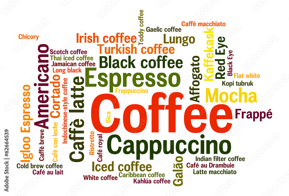 Fototapeta premium Coffee conceptual word cloud