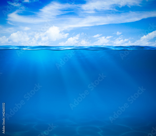 Sea or ocean water surface and underwater © Andrey Kuzmin