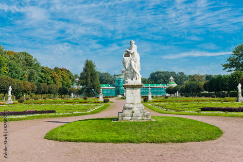 White statues in the Park of Kuskovo. Moscow