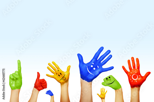 hands of different colors. cultural and ethnic diversity