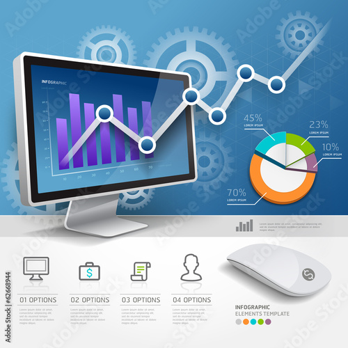 3d infographics web design template. Vector illustration.