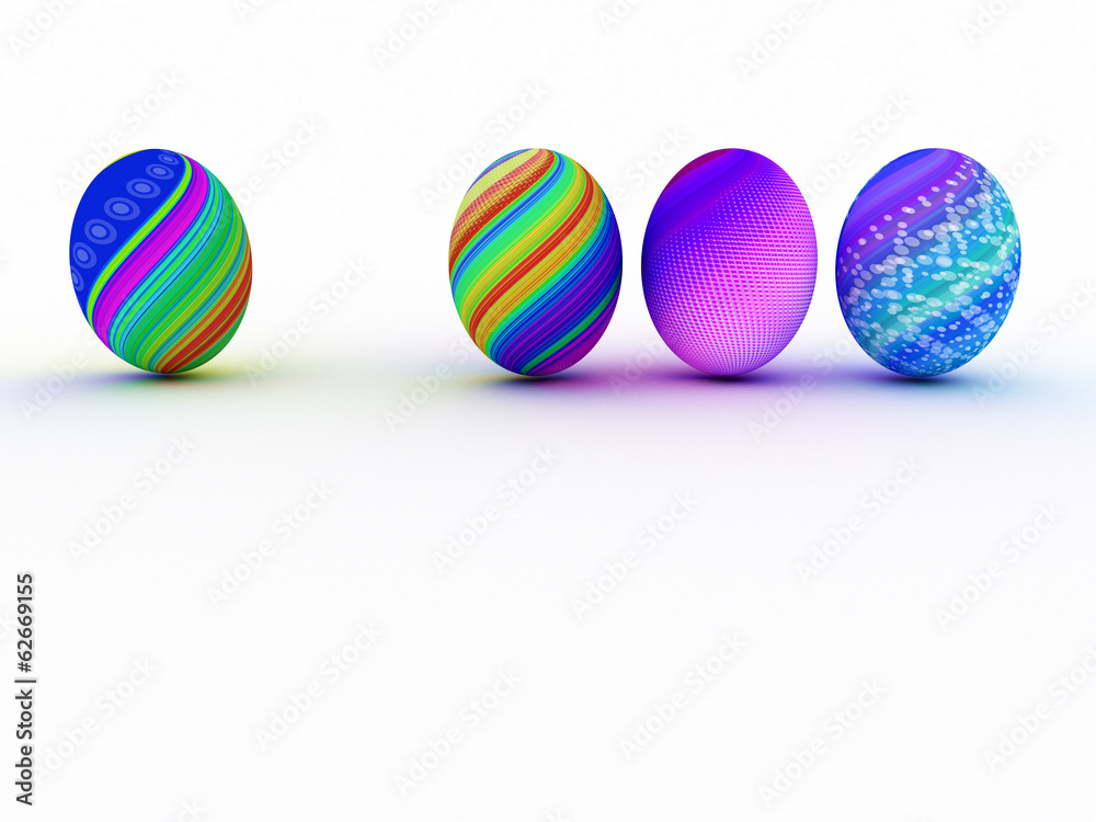 Easter colorful eggs isolated on white background Easter colorful eggs isolated on white background