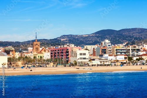 Photography Urban view from mediterranean sea at Badalona