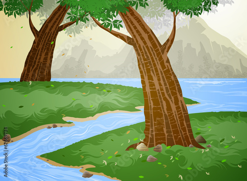 Beautiful cloud forest nature background