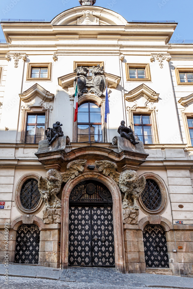 Entrance of italy embassy in Prague