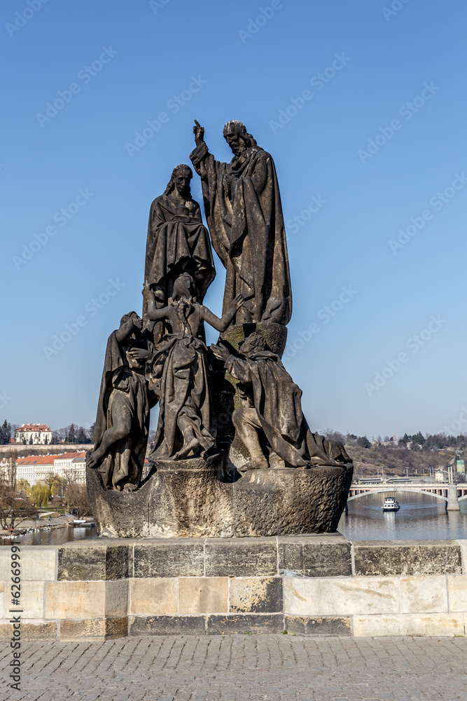 Staue on the Charles Bridge in Prague, Czech Republic. Staue on the Charles Bridge in Prague, Czech Republic.