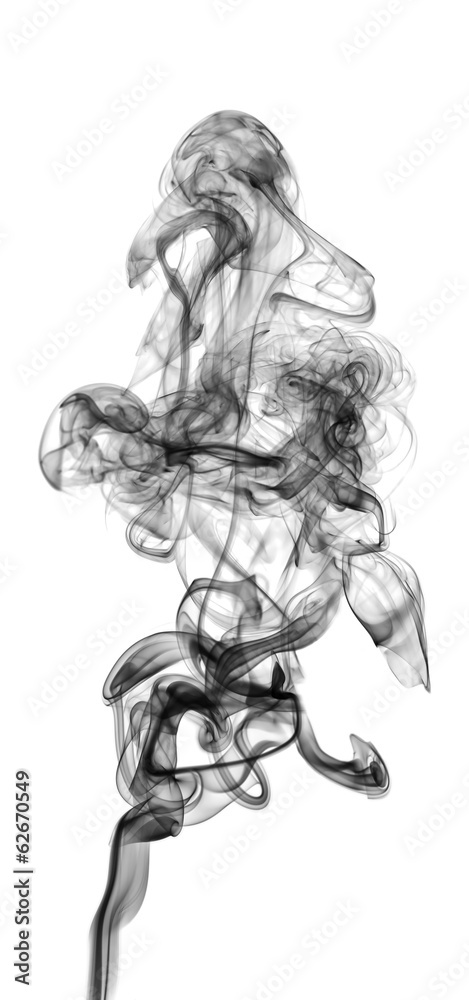 Obraz premium czarny dym na białym tle
