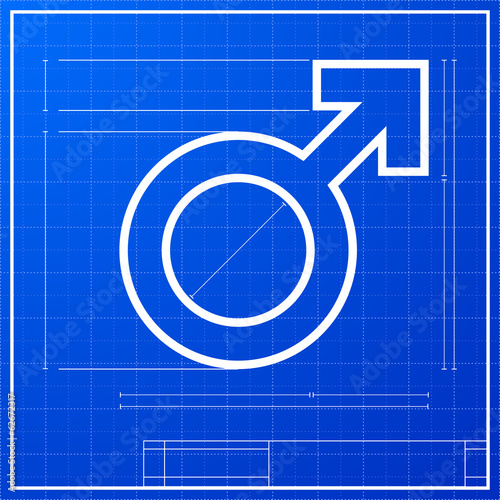 male symbol blueprint