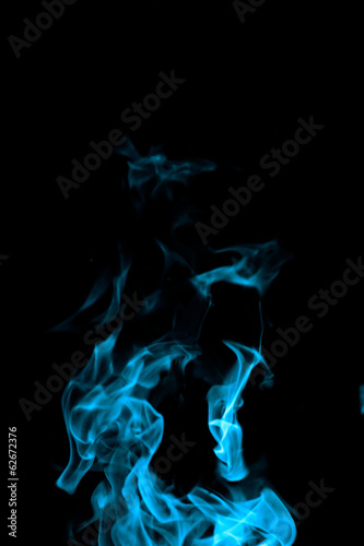 blue fire on black background