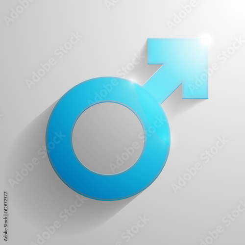 glossy male symbol