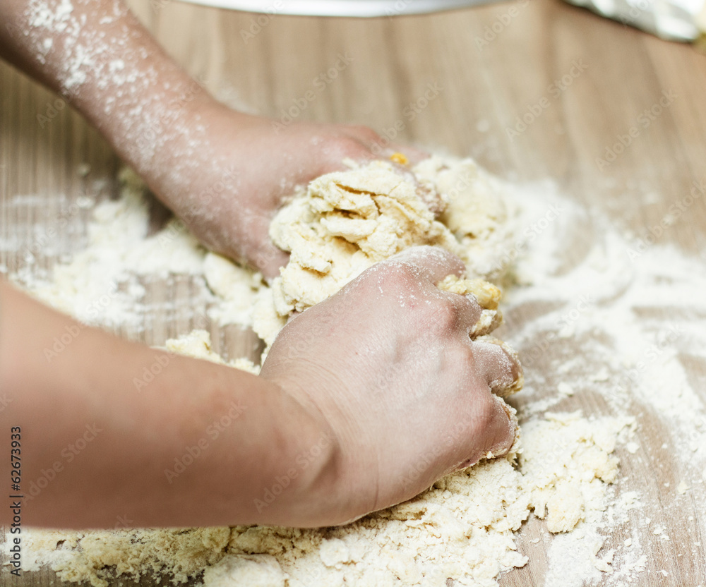 Kneading Dough on the Kitchen Table Kneading Dough on the Kitchen Table