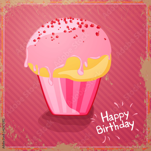 Vector Illustration of a Happy Birthday Greeting Card