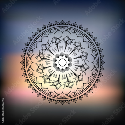 Mandala. Sea background.