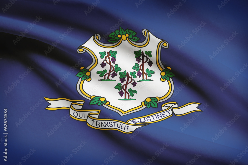 Series of ruffled flags. State of Connecticut.