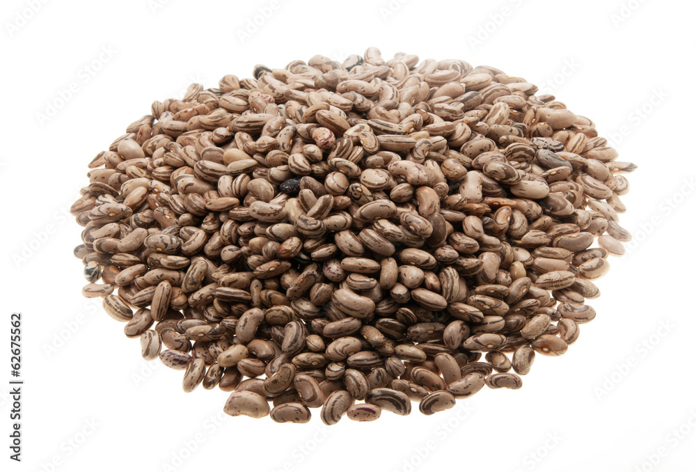 Heap of pinto beans isolated on white Heap of pinto beans isolated on white