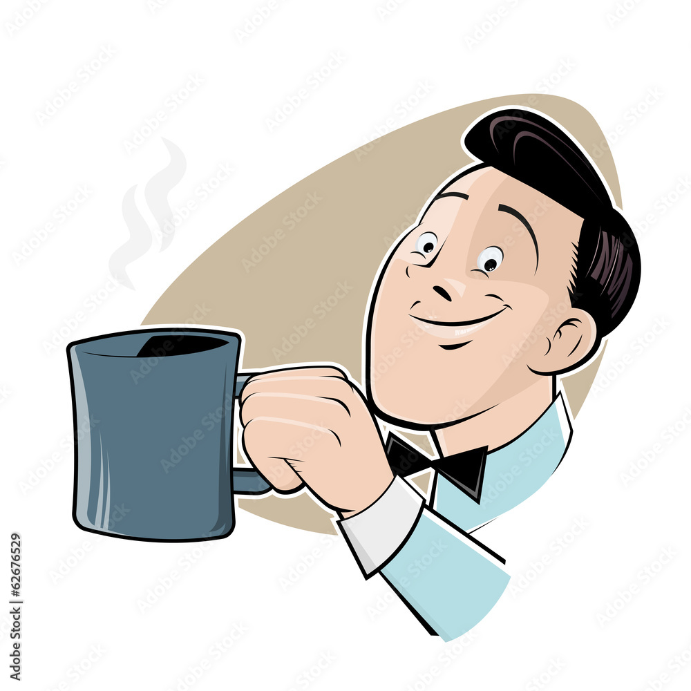 kaffee tasse trinken retro mann kaffee tasse trinken retro mann