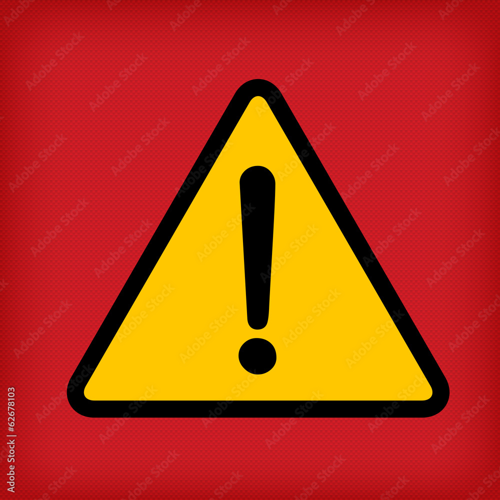 Hazard warning attention sign with exclamation mark symbol Hazard warning attention sign with exclamation mark symbol