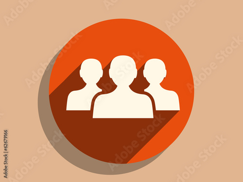 Flat long shadow icon of team work