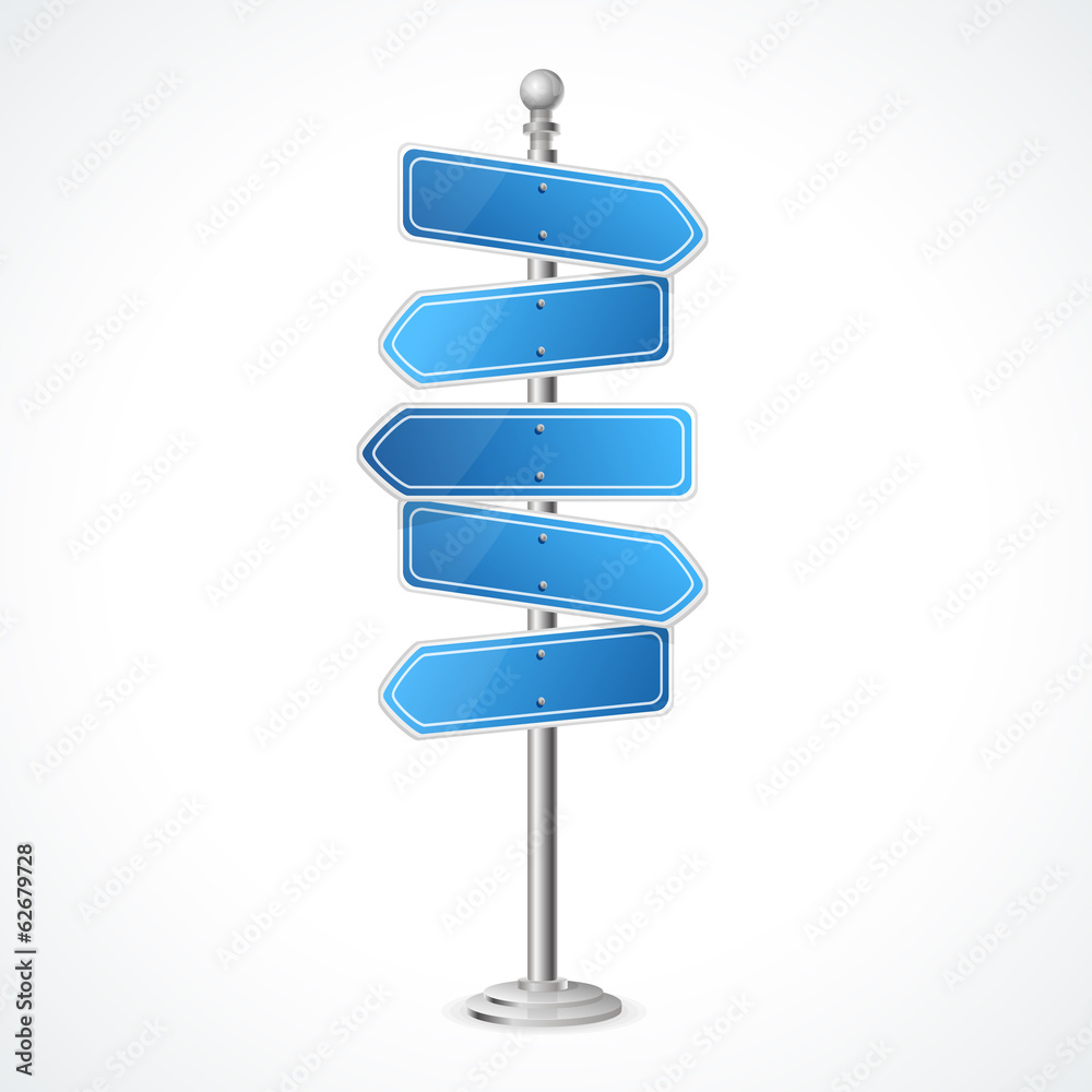 Vector blank signs pointing, opposite directions Vector blank signs pointing, opposite directions