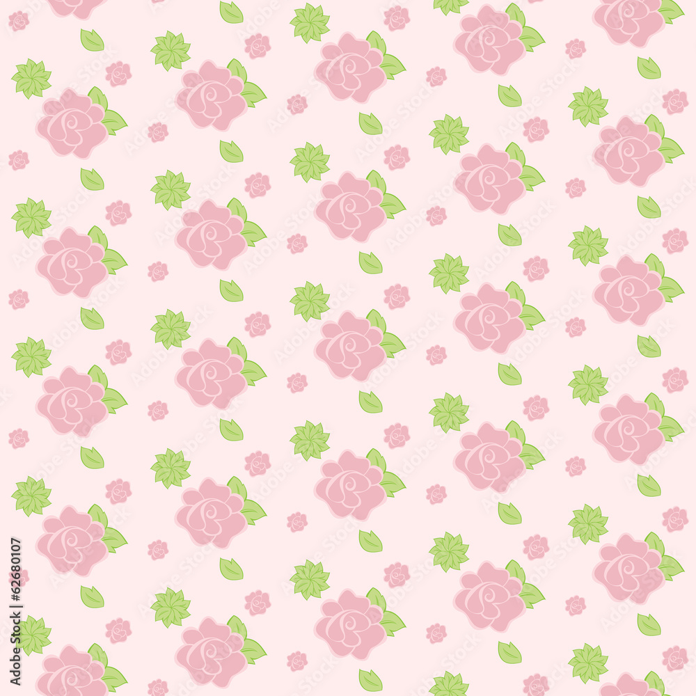 Seamless pattern of stylized flowers