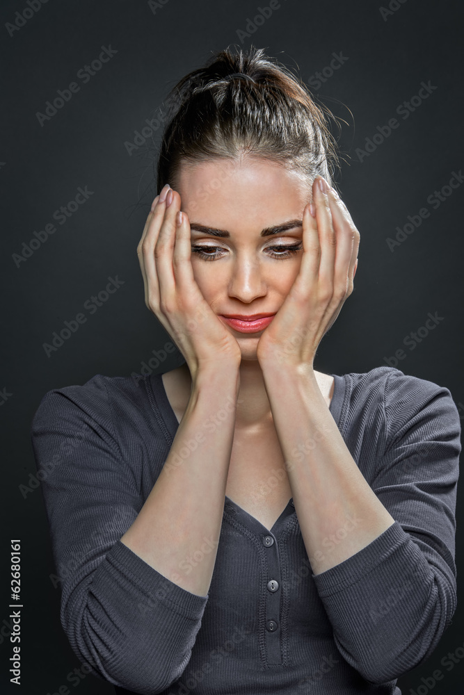 Portrait of a unhappy young woman