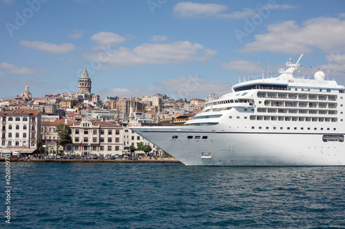 cruise ship arriving in Istanbul, Turkey