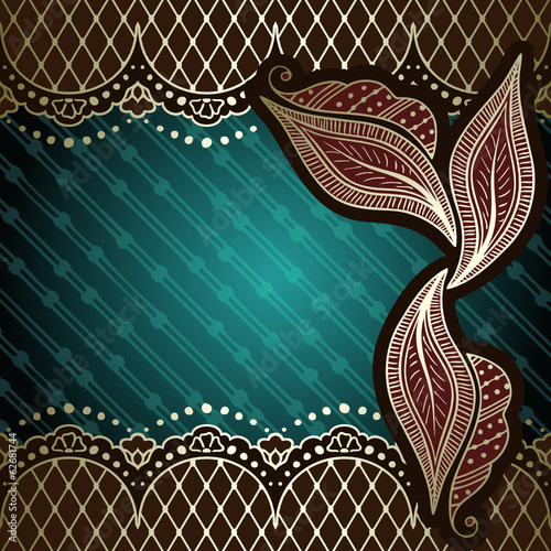 Green & gold background inspired by Indian mehndi designs