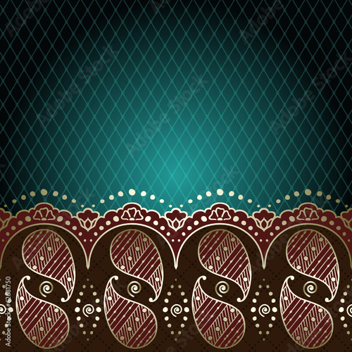 Green & gold background inspired by Indian mehndi designs