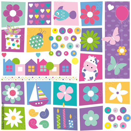 kids birthday set pattern