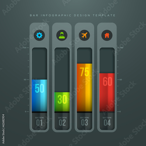 Bar infographic design template