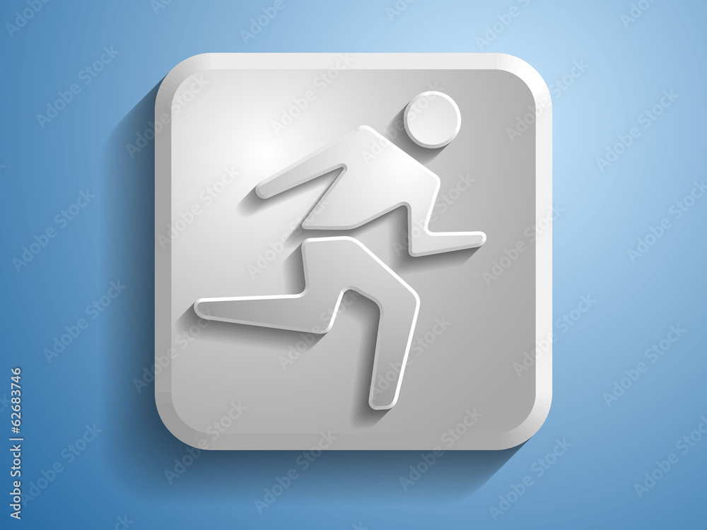 3d Vector illustration of running man icon 3d Vector illustration of running man icon
