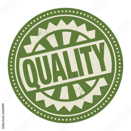 Abstract stamp or label with the text Quality written inside