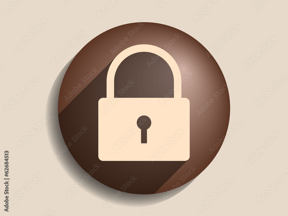 Flat long shadow icon of lock Flat long shadow icon of lock