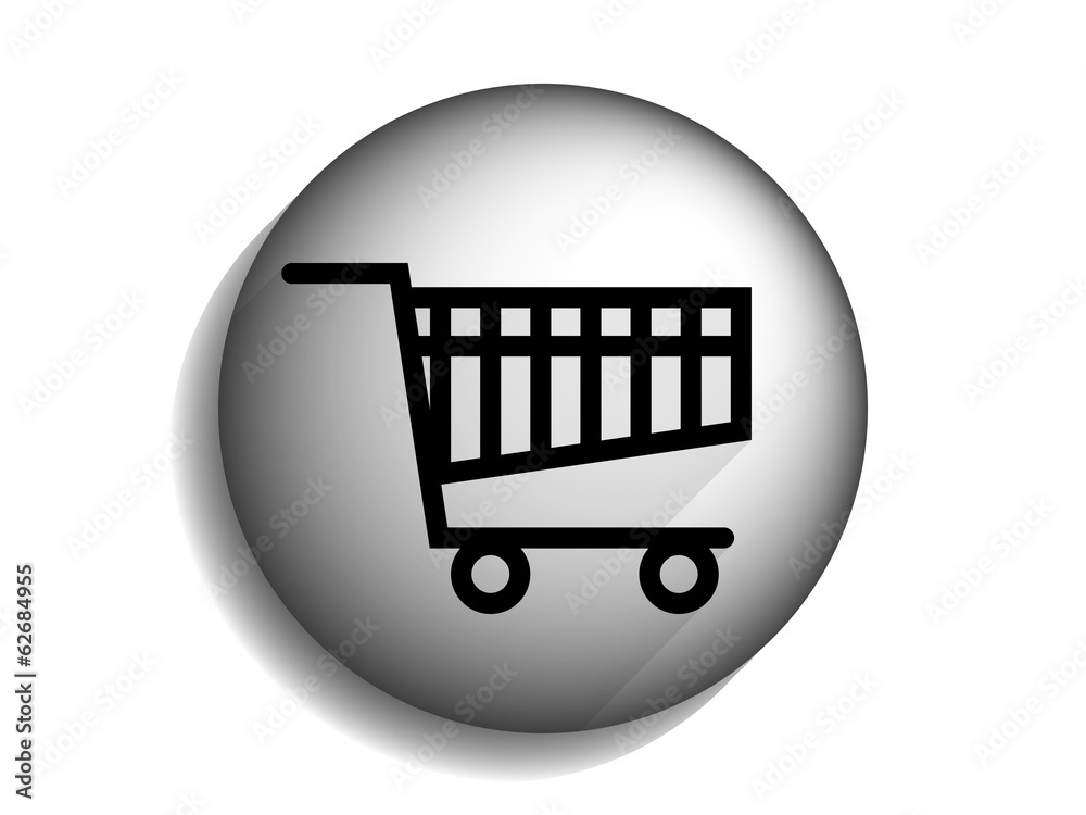 Flat long shadow icon of shopping chart