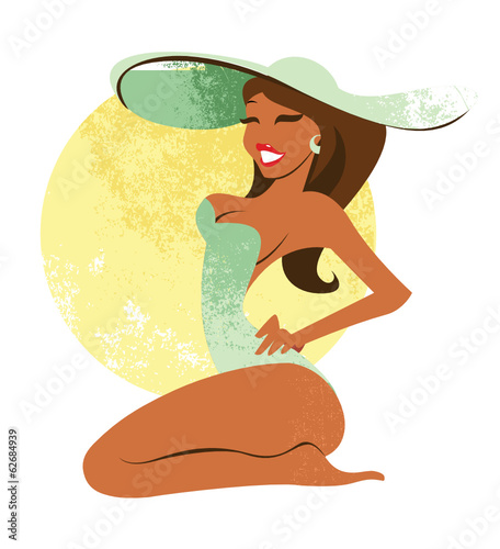 Pinup style summer girl