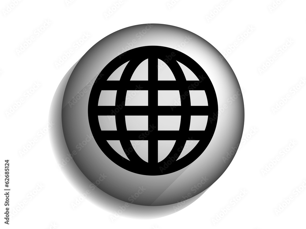 Flat long shadow icon of globe Flat long shadow icon of globe