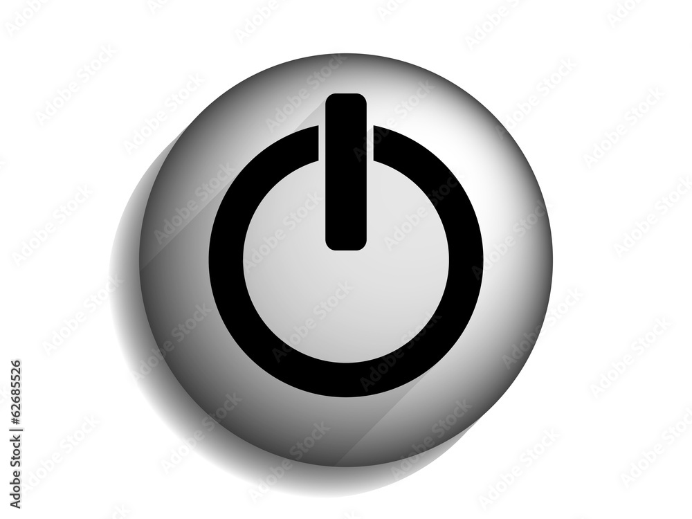 Flat long shadow icon of power Flat long shadow icon of power