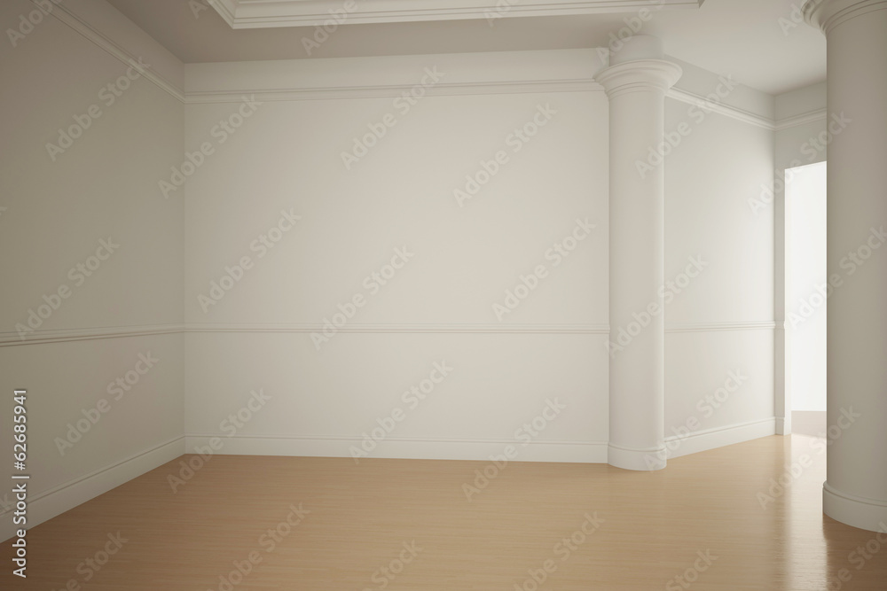 Fototapeta premium Leerer weißer Raum im Altbau
