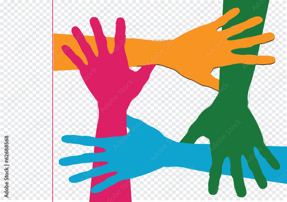 Obraz premium Background colorful silhouette hands design