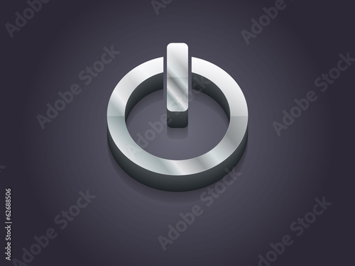 3d Vector illustration of a power icon