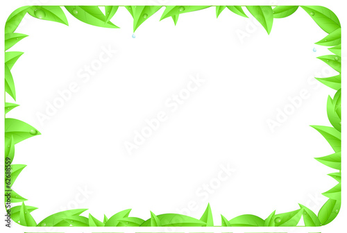 Green border made of leaves with space text