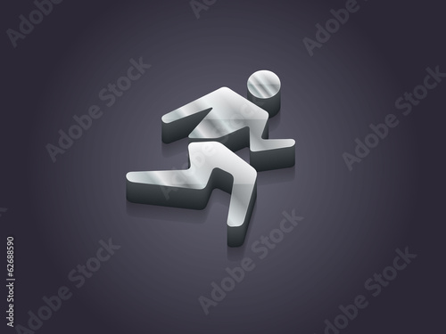 3d Vector illustration of running man icon