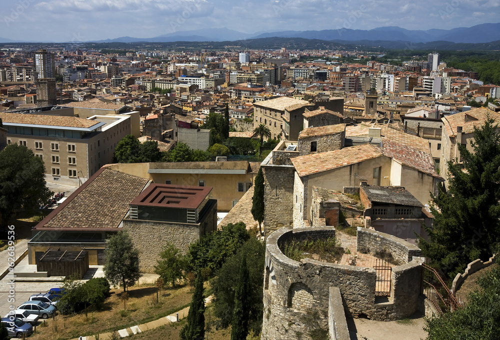 A View of the City of Girona in Spain.