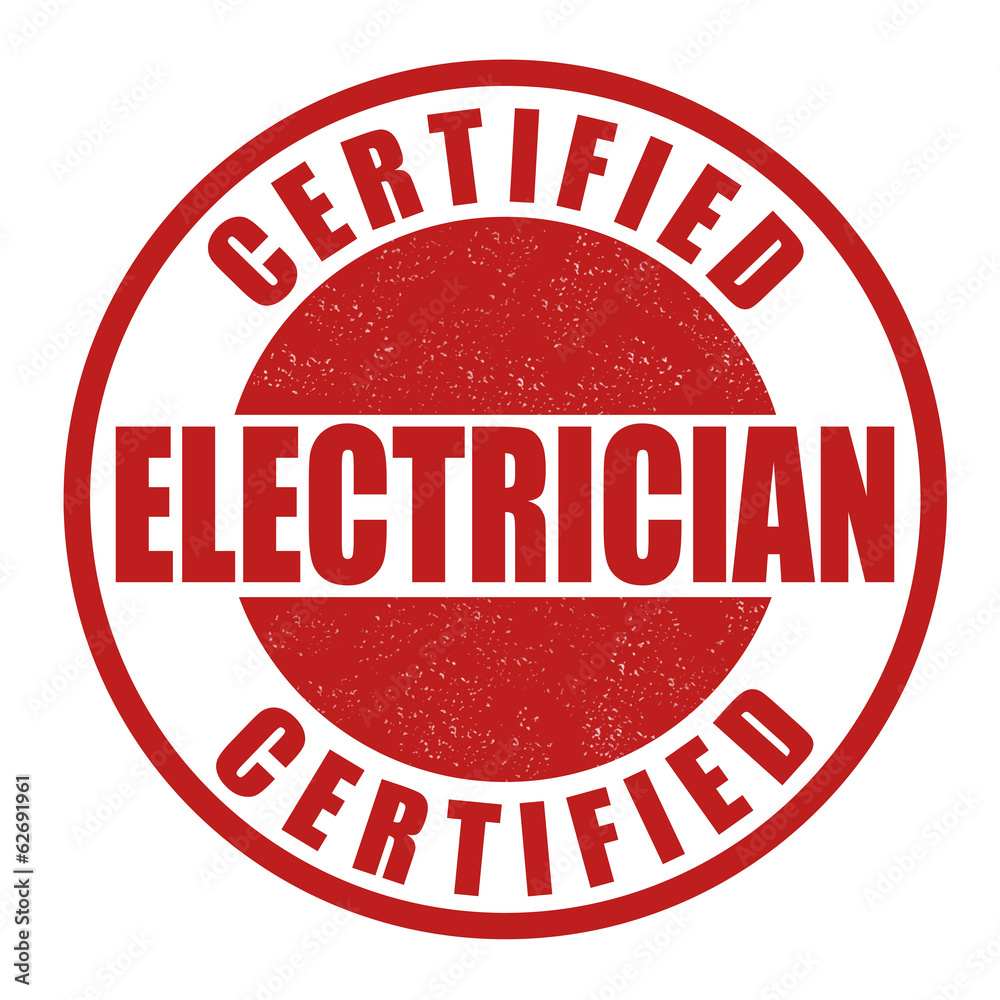 Certified electrician stamp