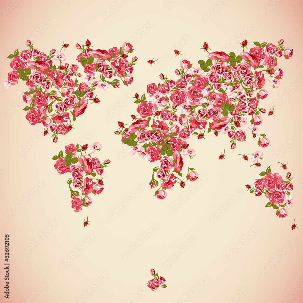 Flower World Map Eco Abstract background
